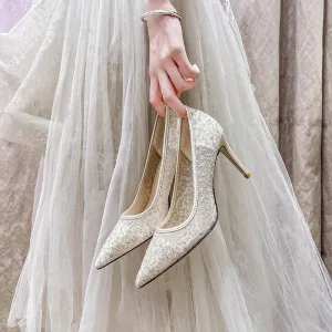 Nude Heels for Wedding Crystal High Heels