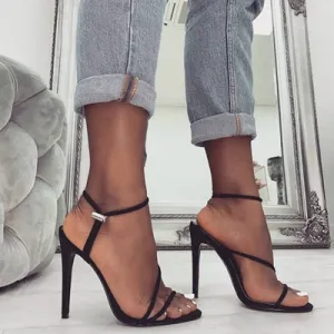 Open Toe Ankle Strap Heels