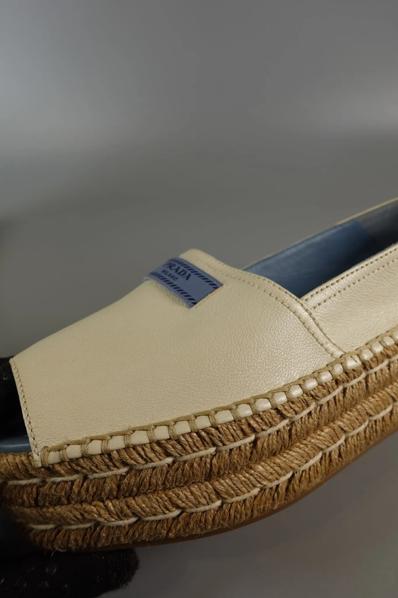 Open Toe Platform Espadrilles in Off White Size 39.5 (26cm)