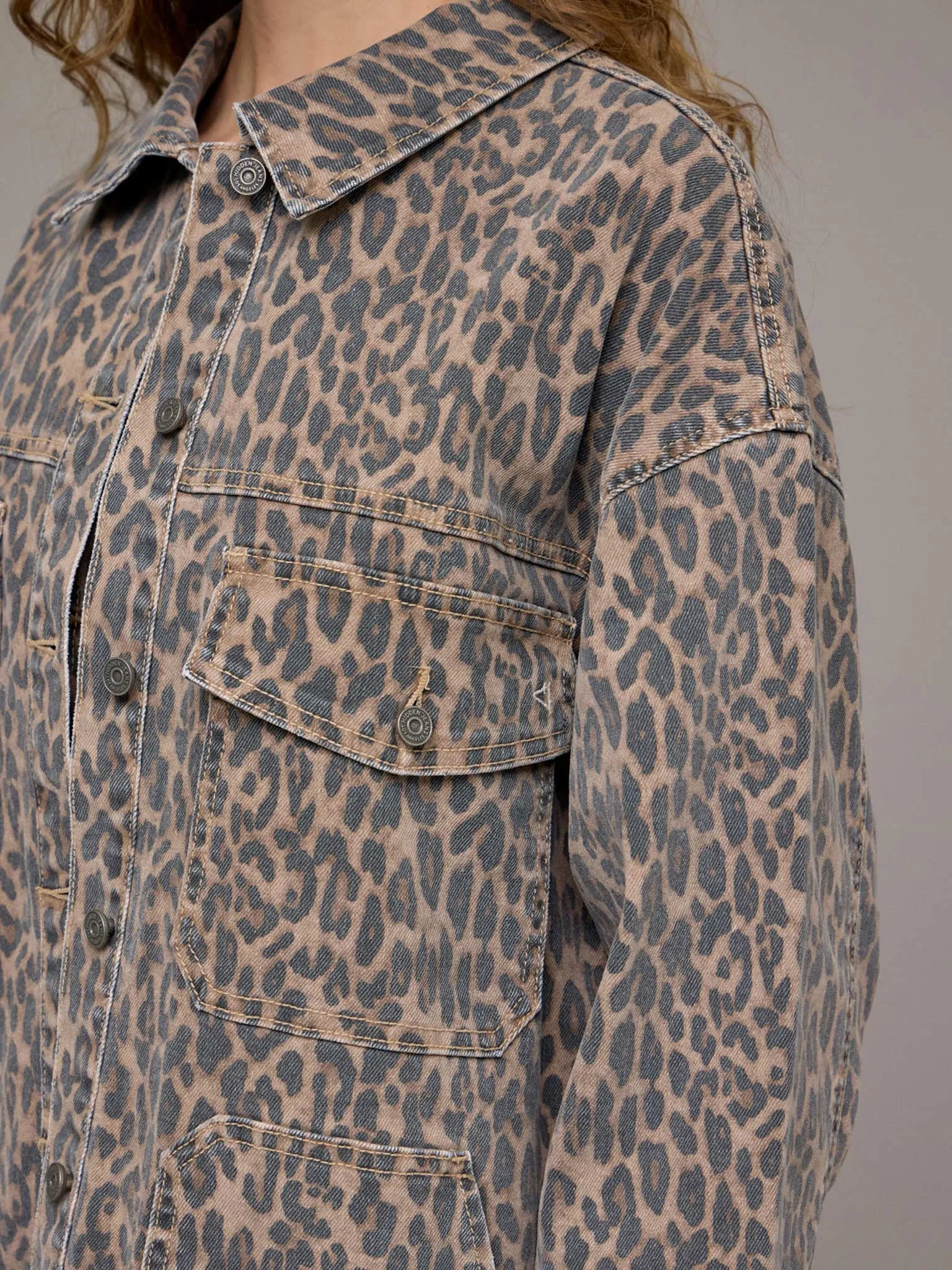 Oversized Denim Cheetah Schacket