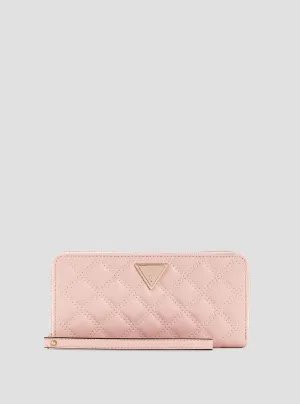 Pink Giully Large Zip Around Wallet
