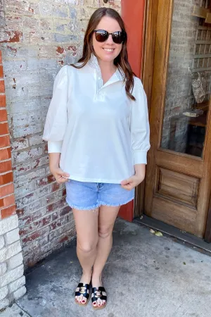 Polished and Chic Off White Top