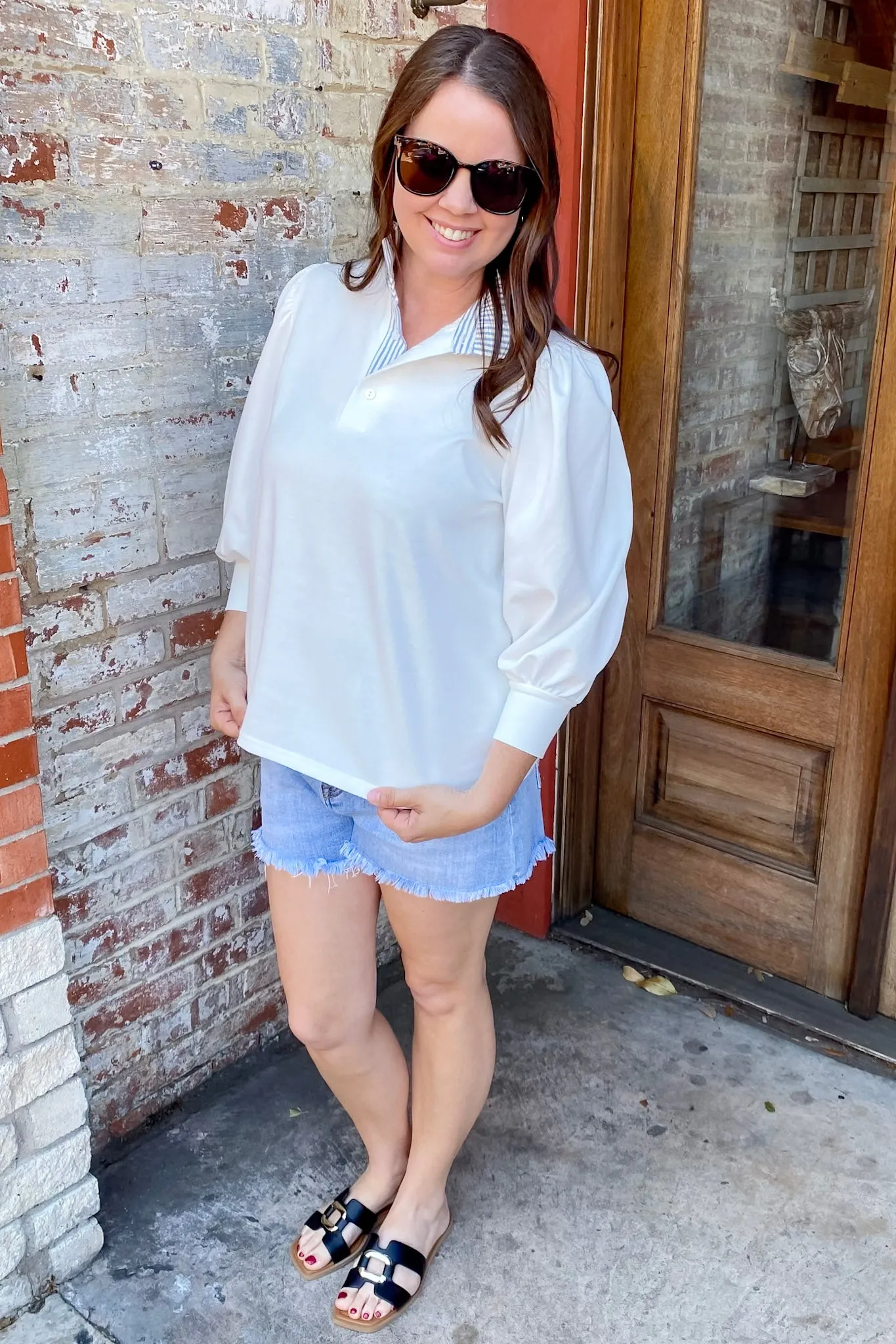 Polished and Chic Off White Top