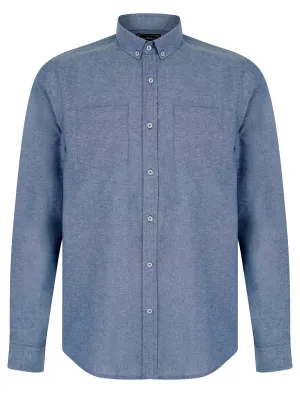 Pompei Cotton Chambray Long Sleeve Shirt in Blue - Tokyo Laundry