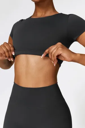 Power Move Crop Tee - Slate Black
