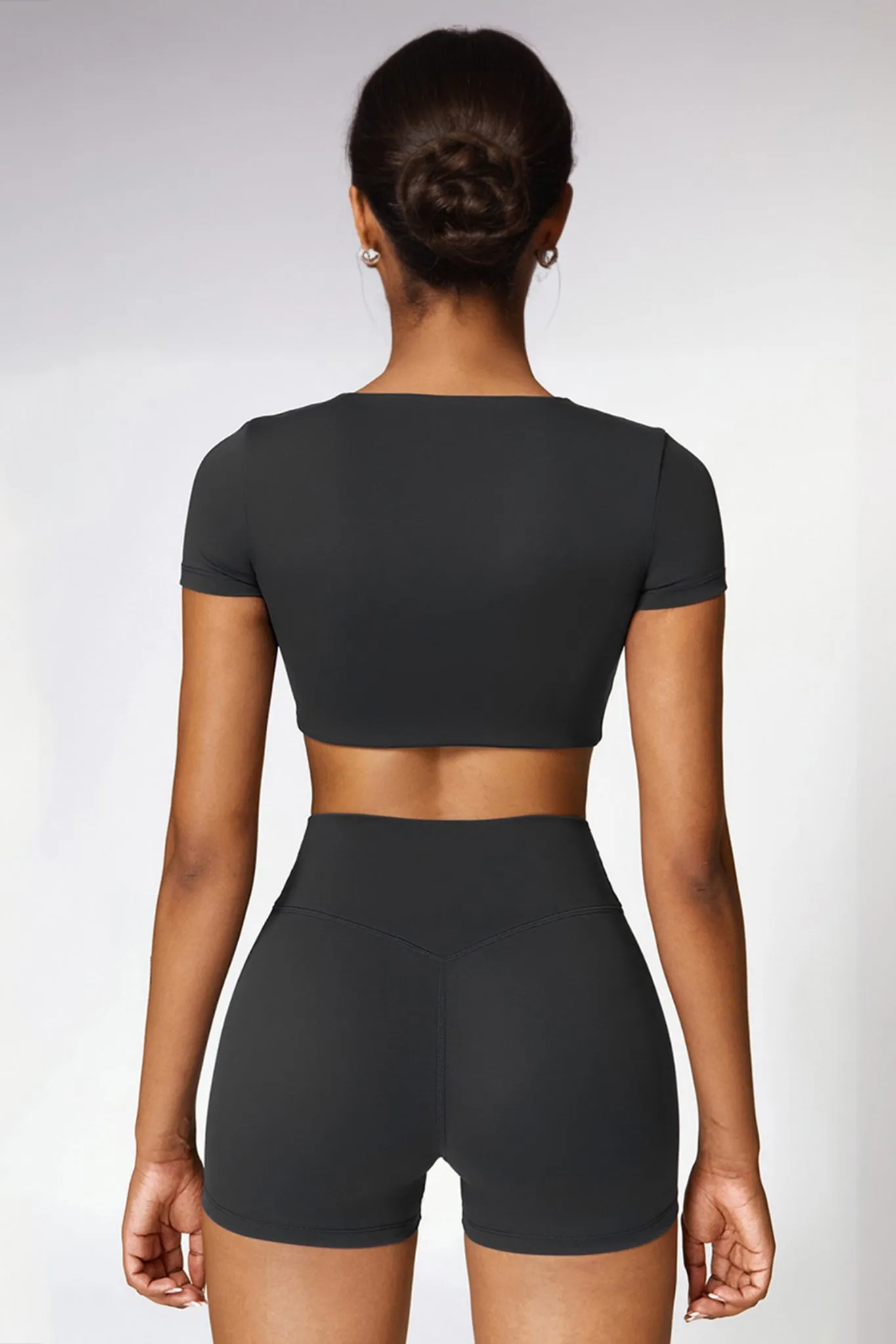 Power Move Crop Tee - Slate Black
