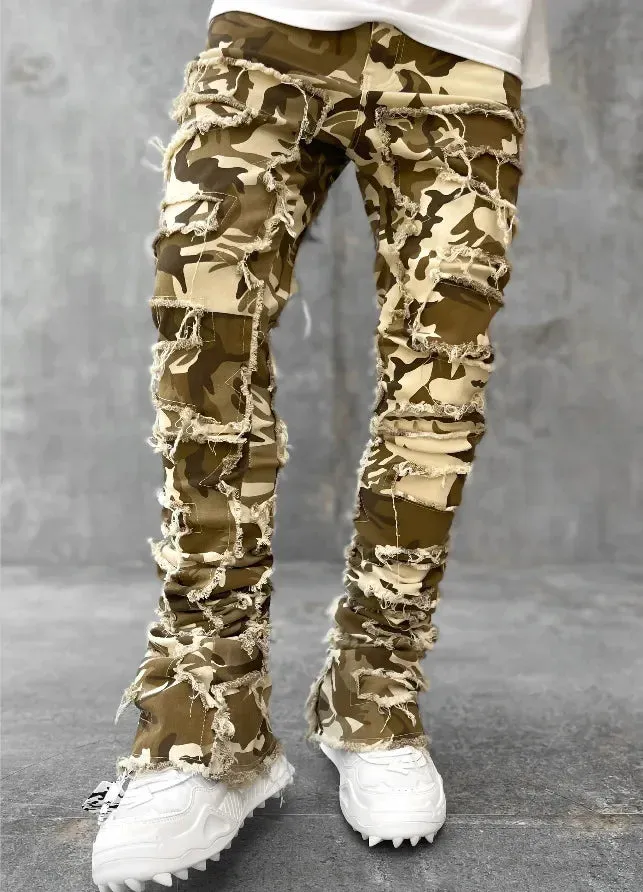 Ripped Slim Fit Destroyed Straight Denim