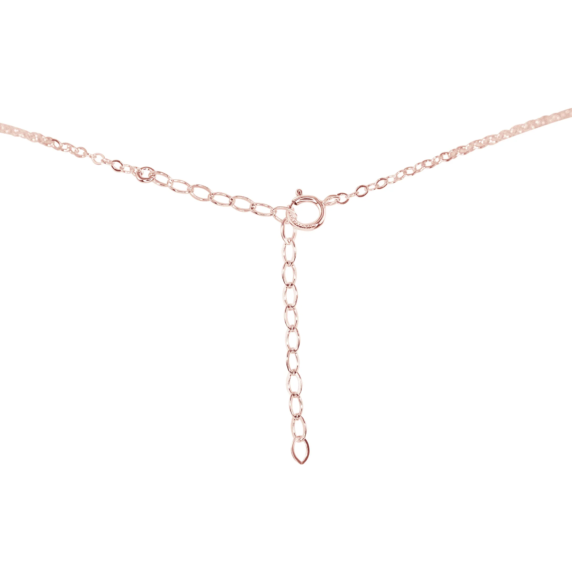 Rose Quartz Mini Double Terminated Crystal Point Pendant Choker Necklace