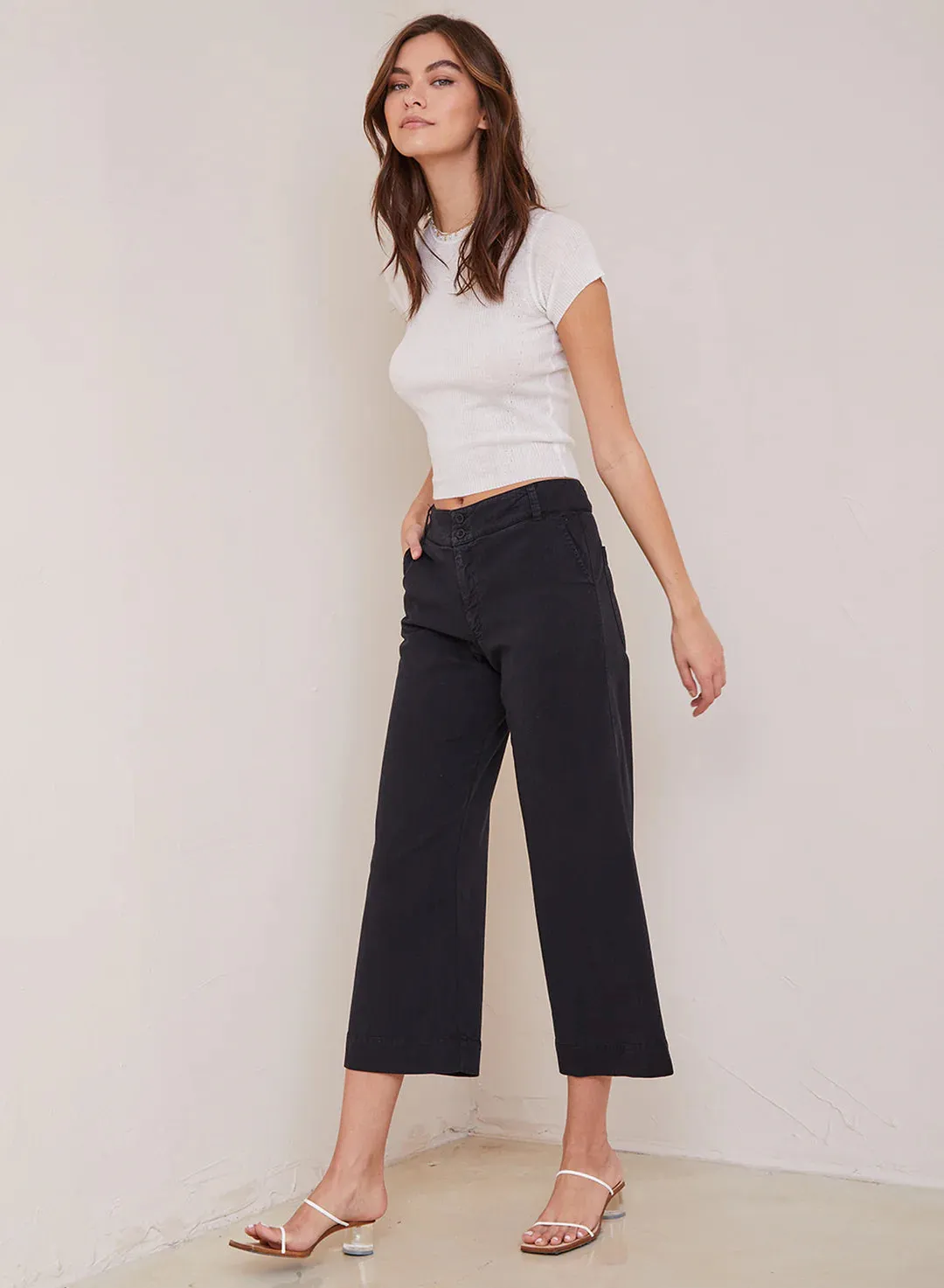 Saige Black Cropped Trouser