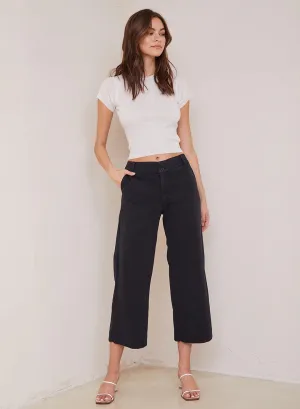 Saige Black Cropped Trouser