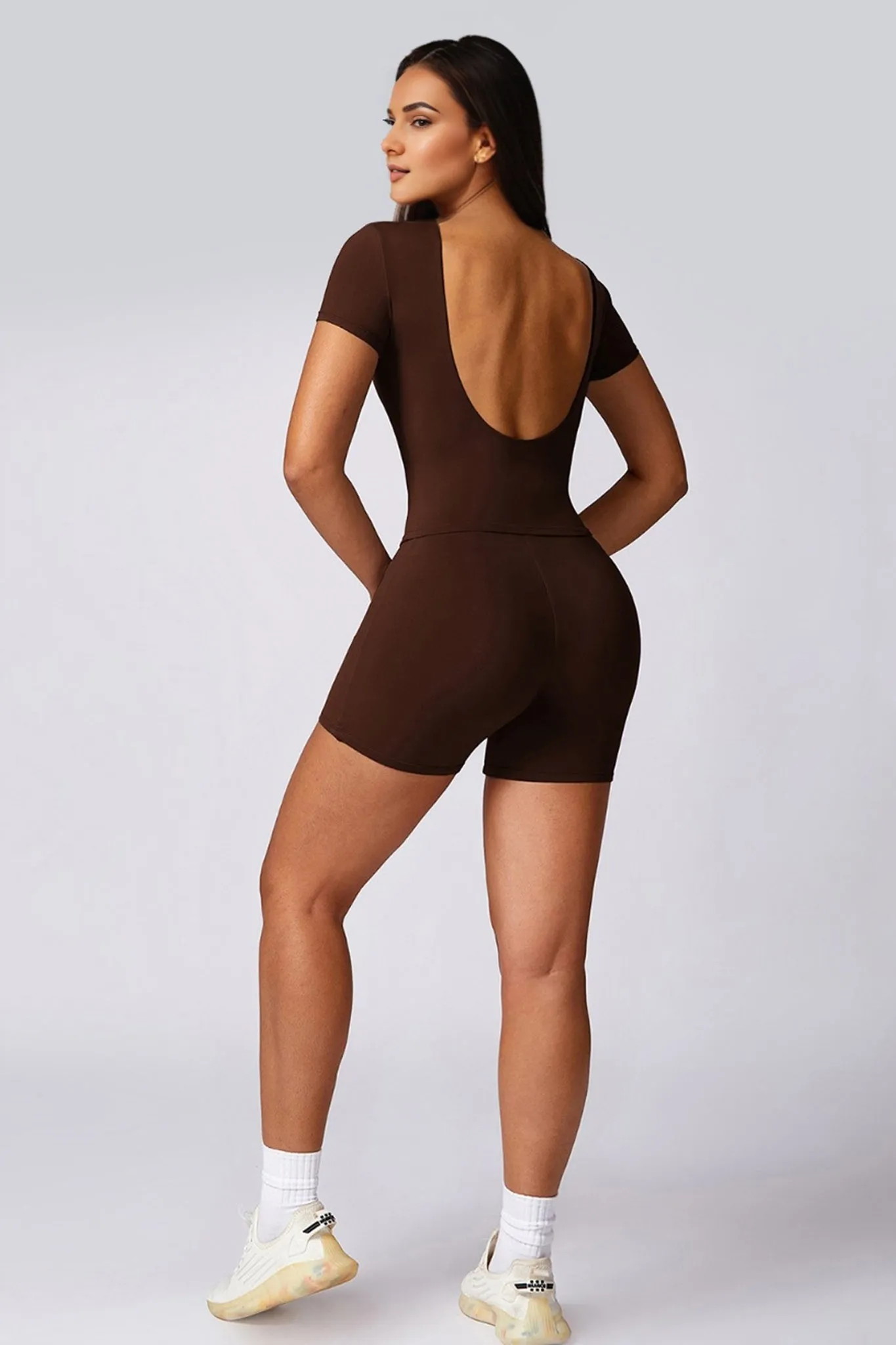 SculptEase Waist-Length Crop Top - Brown