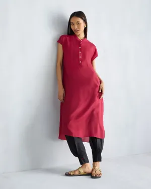 Short Sleeve Kurta - Red