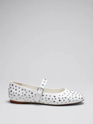 Studded leather ballet flats