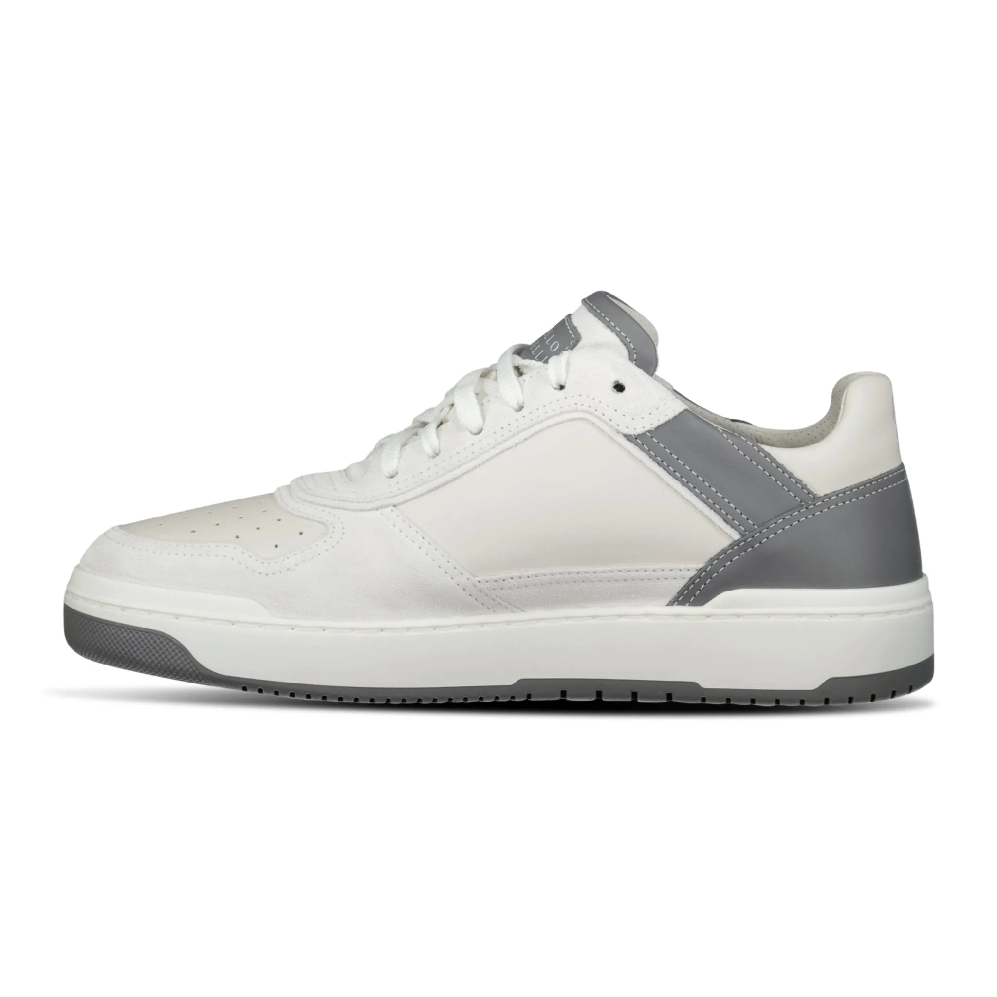 Suede & Leather Trainers White & Grey
