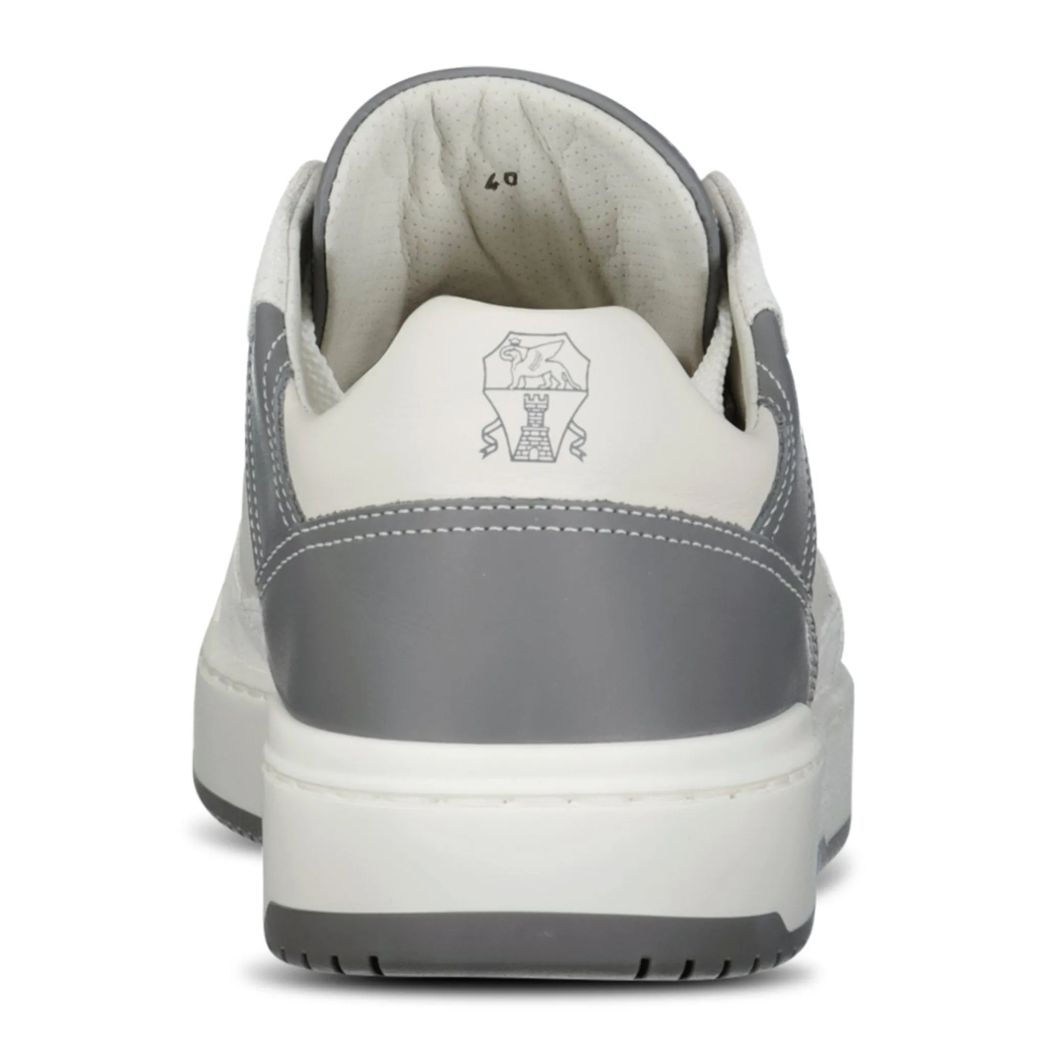 Suede & Leather Trainers White & Grey