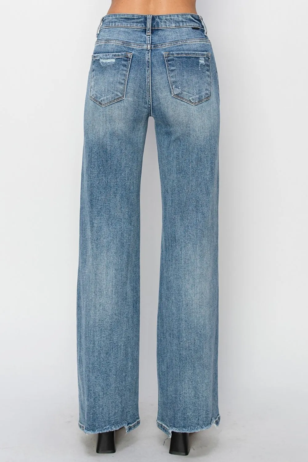 Sully High Rise Distressed Wide Leg Jeans