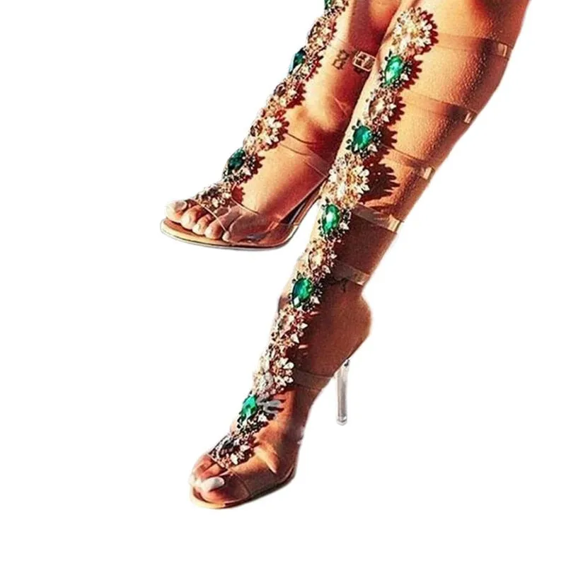 Transparent Gladiator Sandal Open Toe T-strap