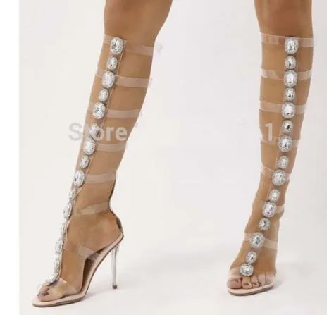 Transparent Gladiator Sandal Open Toe T-strap