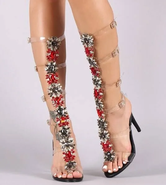 Transparent Gladiator Sandal Open Toe T-strap