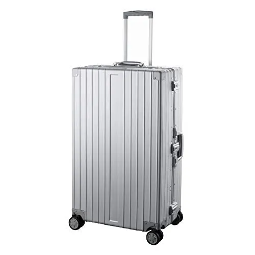 TRAVELKING Multi-size All Aluminum Hard Shell Luggage Case Carry On Spinner Suitcase (20"-28") (Silver, 24")