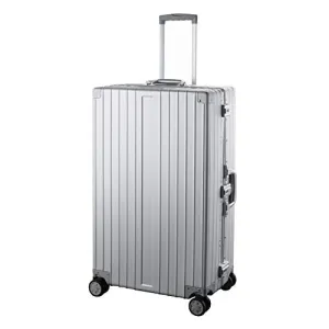 TRAVELKING Multi-size All Aluminum Hard Shell Luggage Case Carry On Spinner Suitcase (20"-28") (Silver, 24")