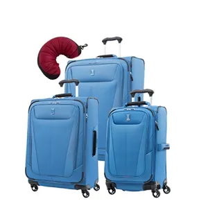 Travelpro Maxlite 5 | 4-Pc Set | 21" Carry-On, 25" & 29" Exp. Spinners With Travel Pillow (Azure