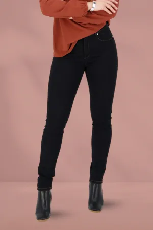 Vassalli Skinny Leg Basket Weave Jeans Black
