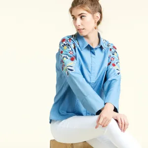Vintage Floral Embroidered Blouse