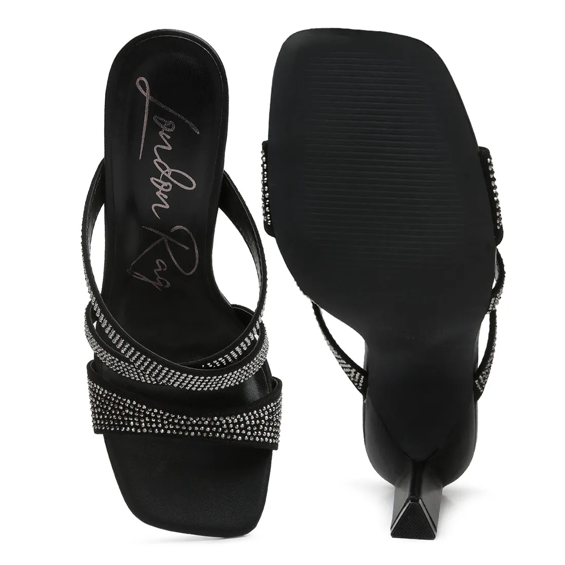 Wapit Rhinestone Embellished Straps Sandals
