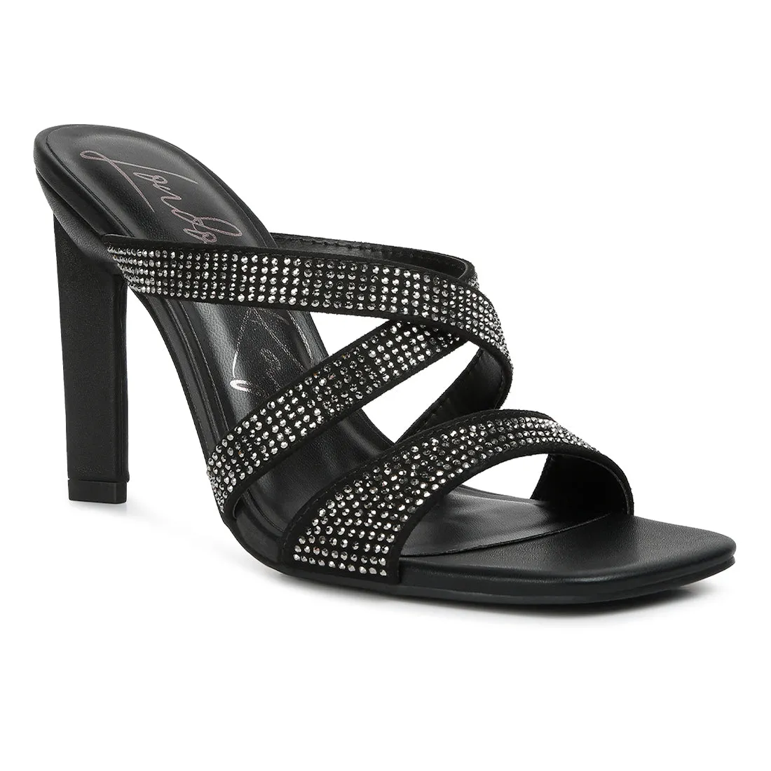Wapit Rhinestone Embellished Straps Sandals