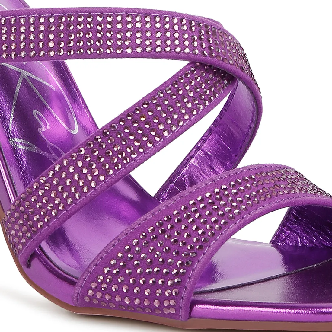 Wapit Rhinestone Embellished Straps Sandals