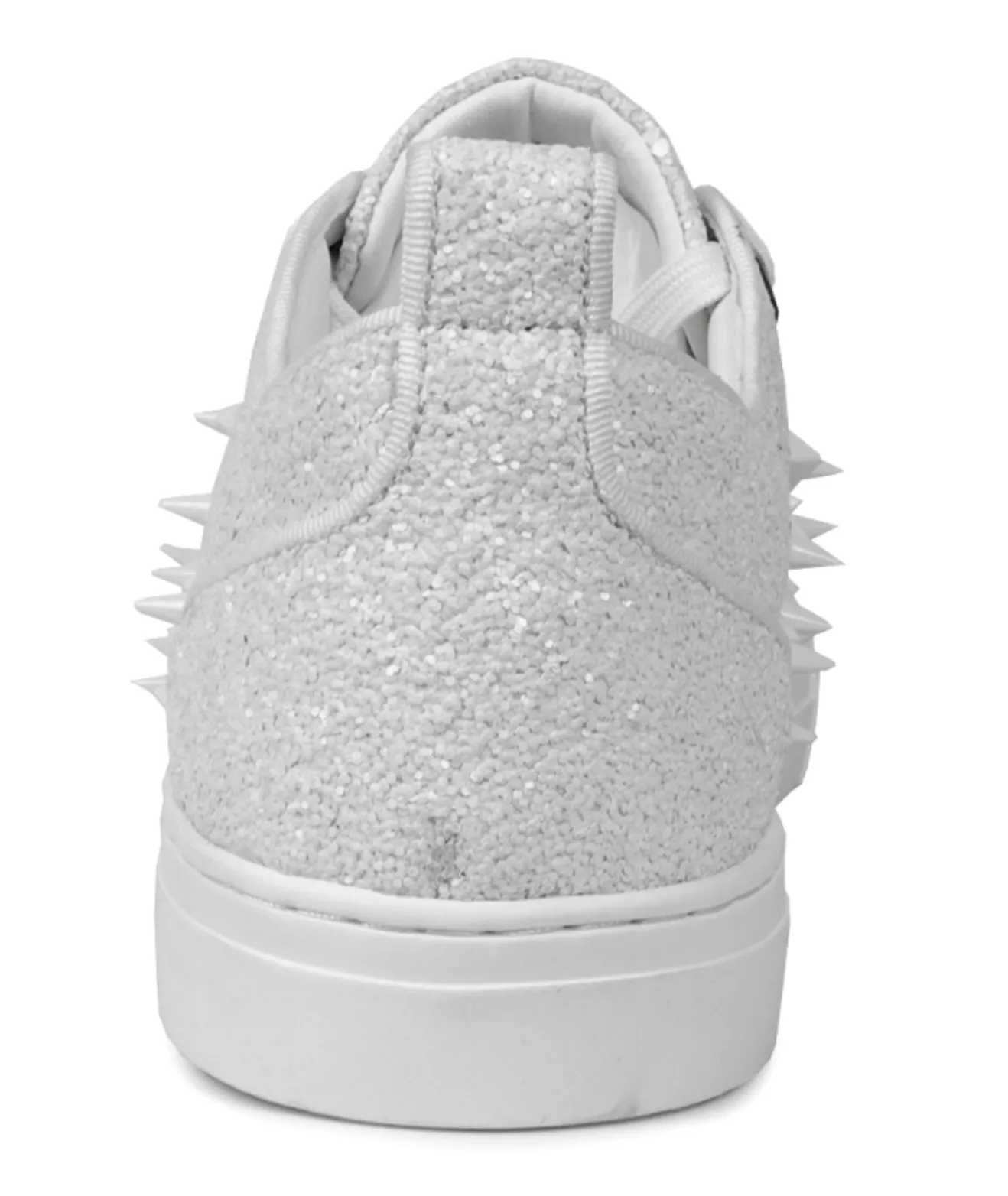 White Glitter White Spikes Low Cut Sneaker Encore by Fiesso