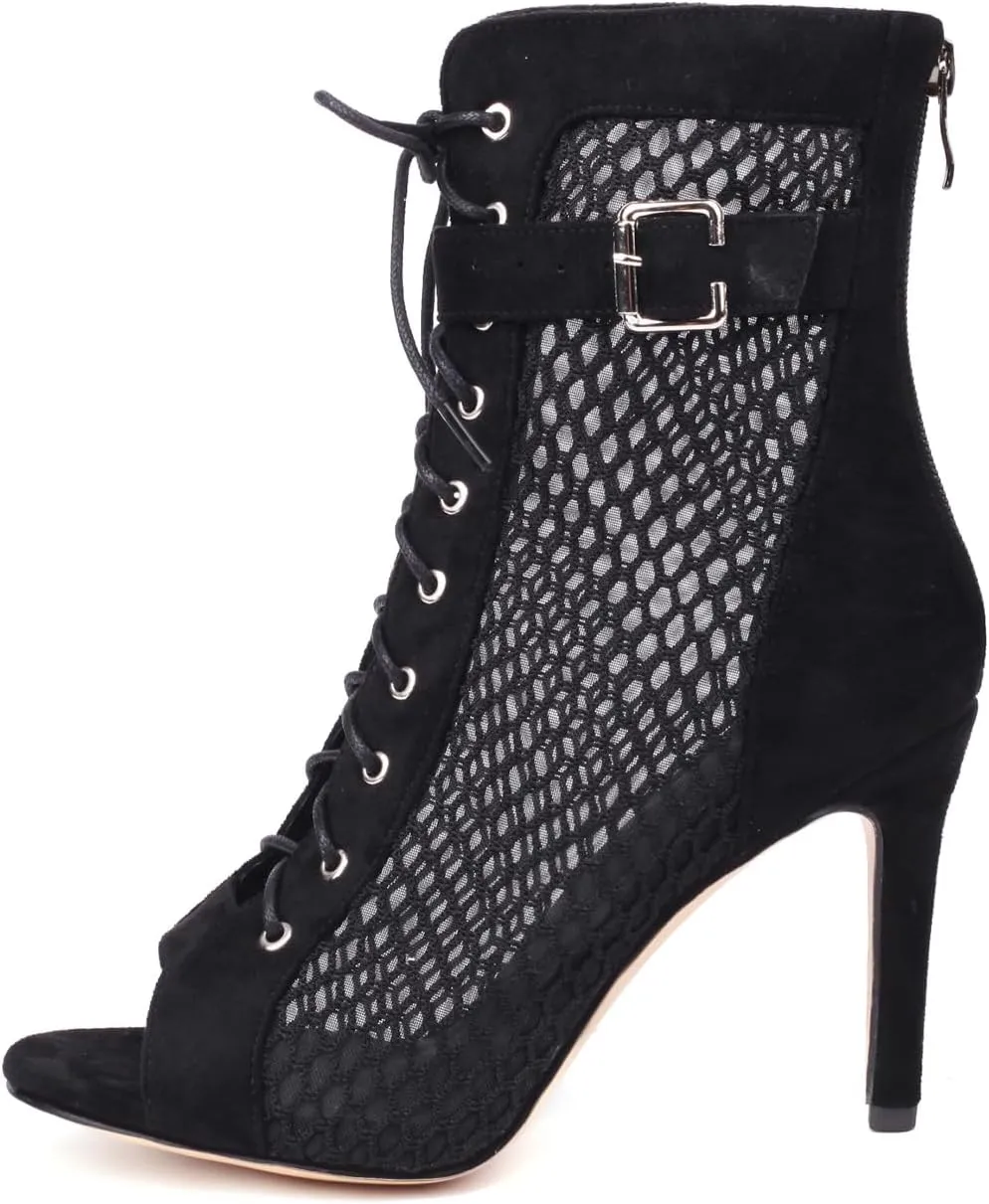 Women's Ballroom Latin Salsa Dance Shoes Open-Toe Dance Heels, DS150-1