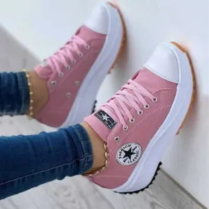 Women's Canvas Lace-Up Trainers