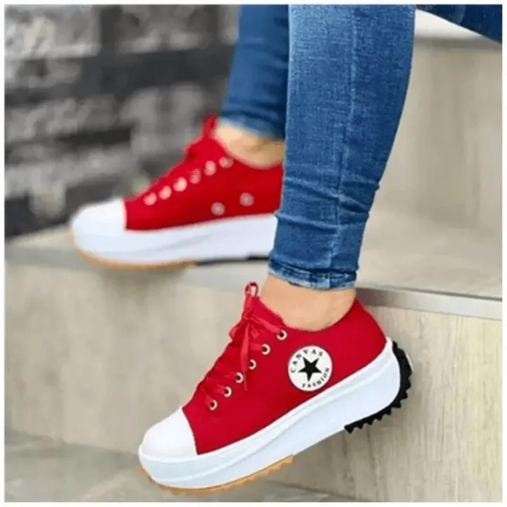 Women's Canvas Lace-Up Trainers