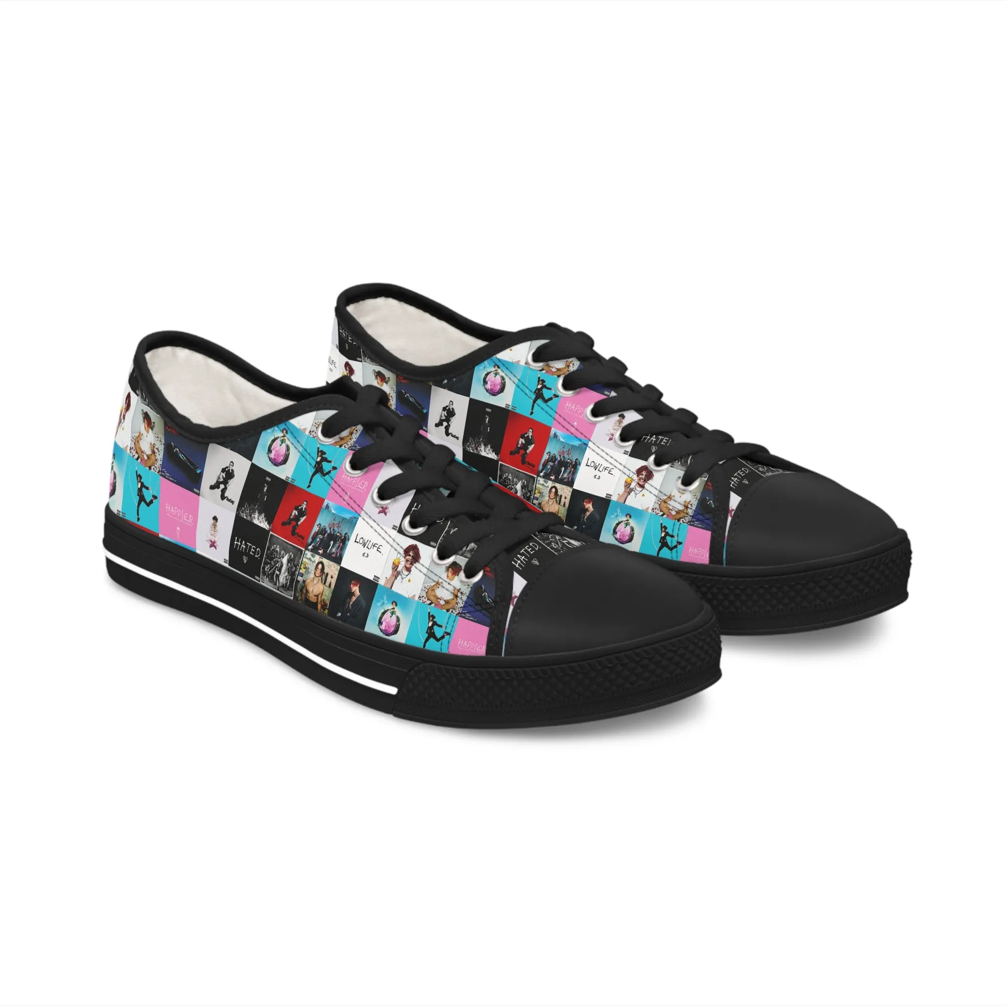 YUNGBLUD Album Cover Art Collage Women's Low Top Sneakers