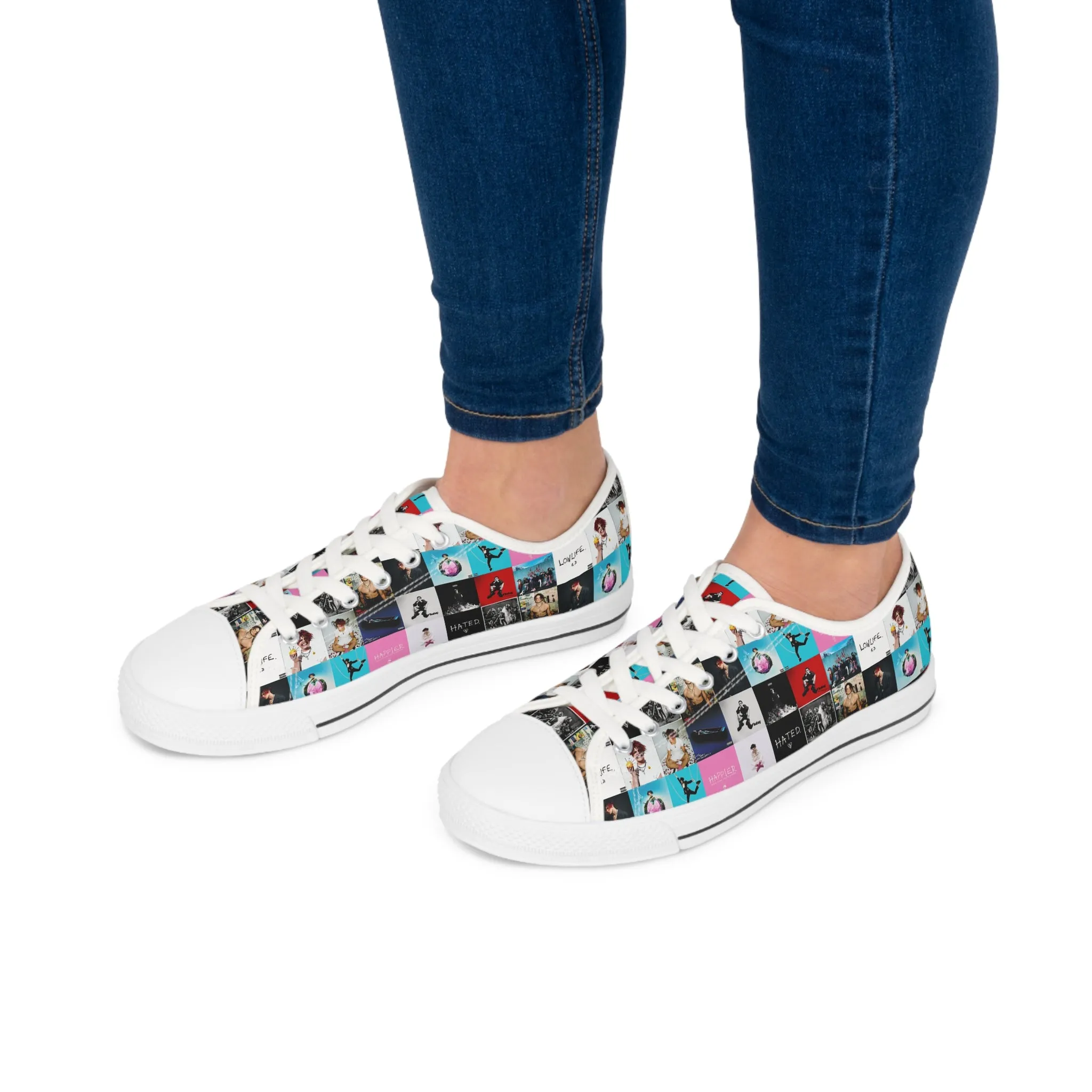 YUNGBLUD Album Cover Art Collage Women's Low Top Sneakers