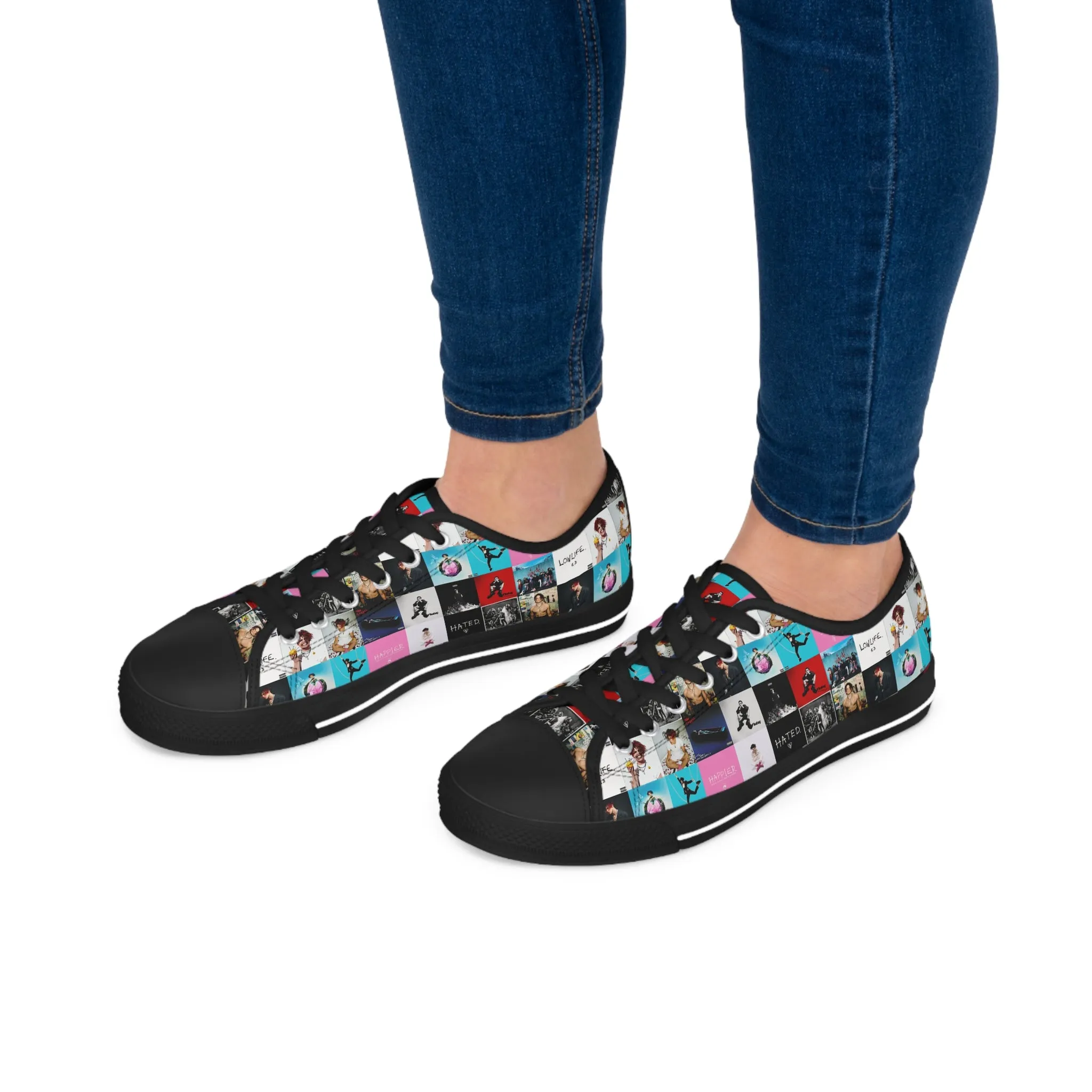 YUNGBLUD Album Cover Art Collage Women's Low Top Sneakers